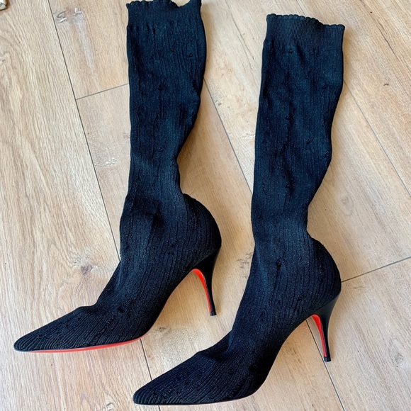 Christian Louboutin Shoes - Christian Louboutin Sandrine Botta Tricot Patterned Sock Boots. New. Receipt